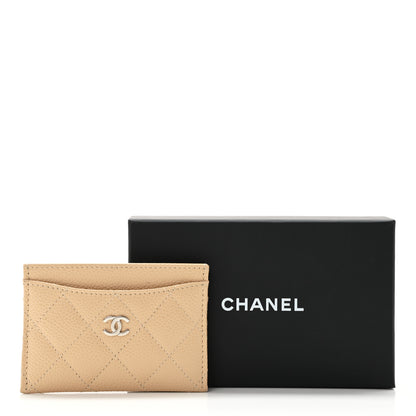 Chanel Caviar Quilted Card Holder Beige 9 of 9