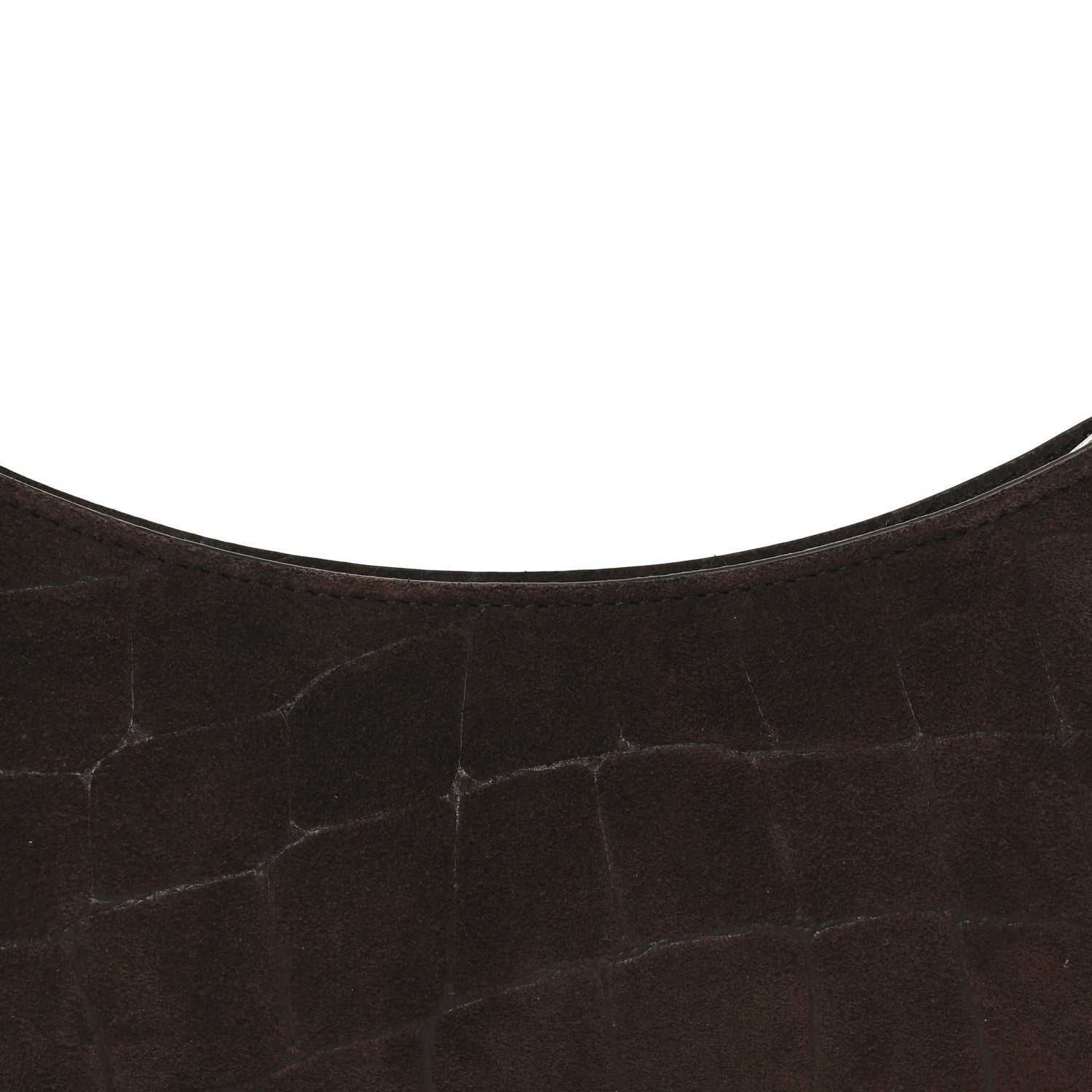 Jacquemus Suede Crocodile Embossed Le Bisou Dark Brown 7 of 9