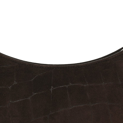 Jacquemus Suede Crocodile Embossed Le Bisou Dark Brown 7 of 9