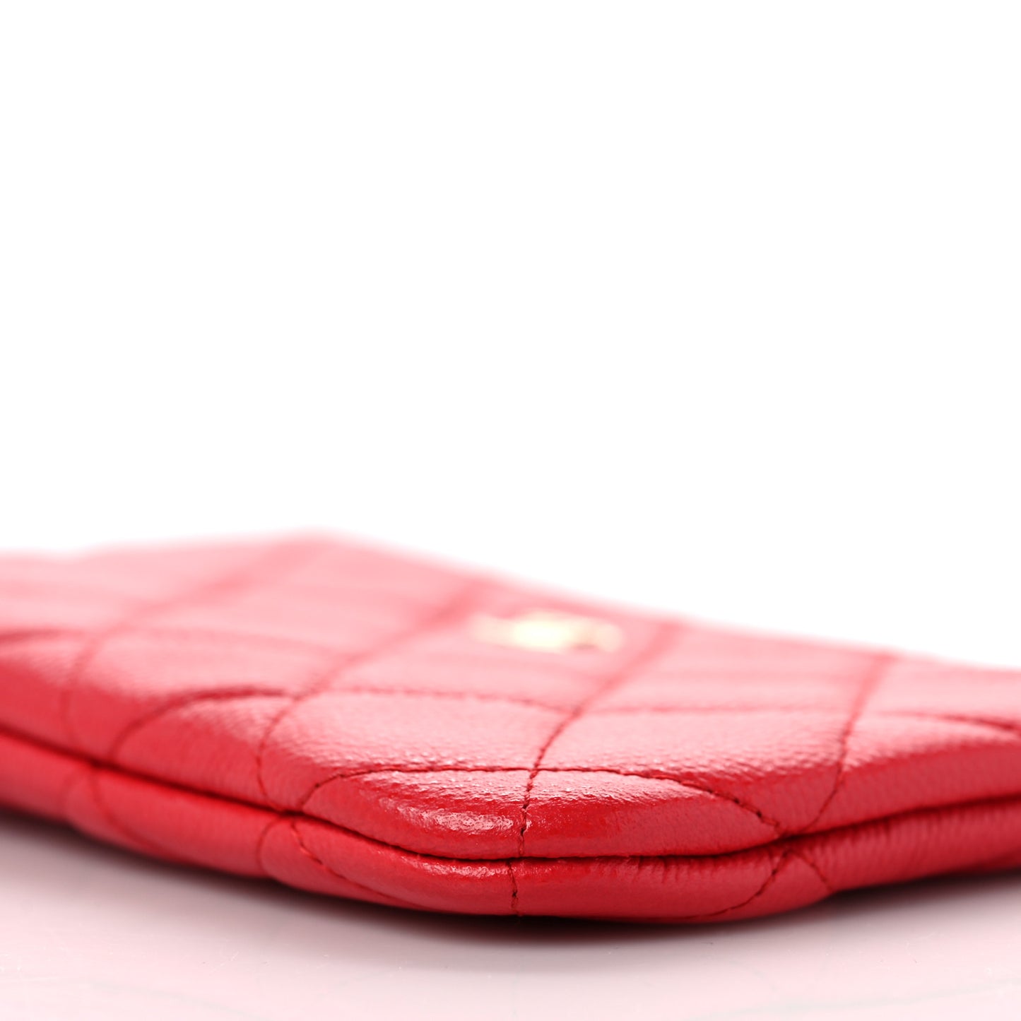 Caviar Quilted Small Cosmetic Case Red