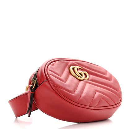 Gucci Calfskin Matelasse GG Marmont Belt Bag 85 34 Hibiscus Red 4 of 12