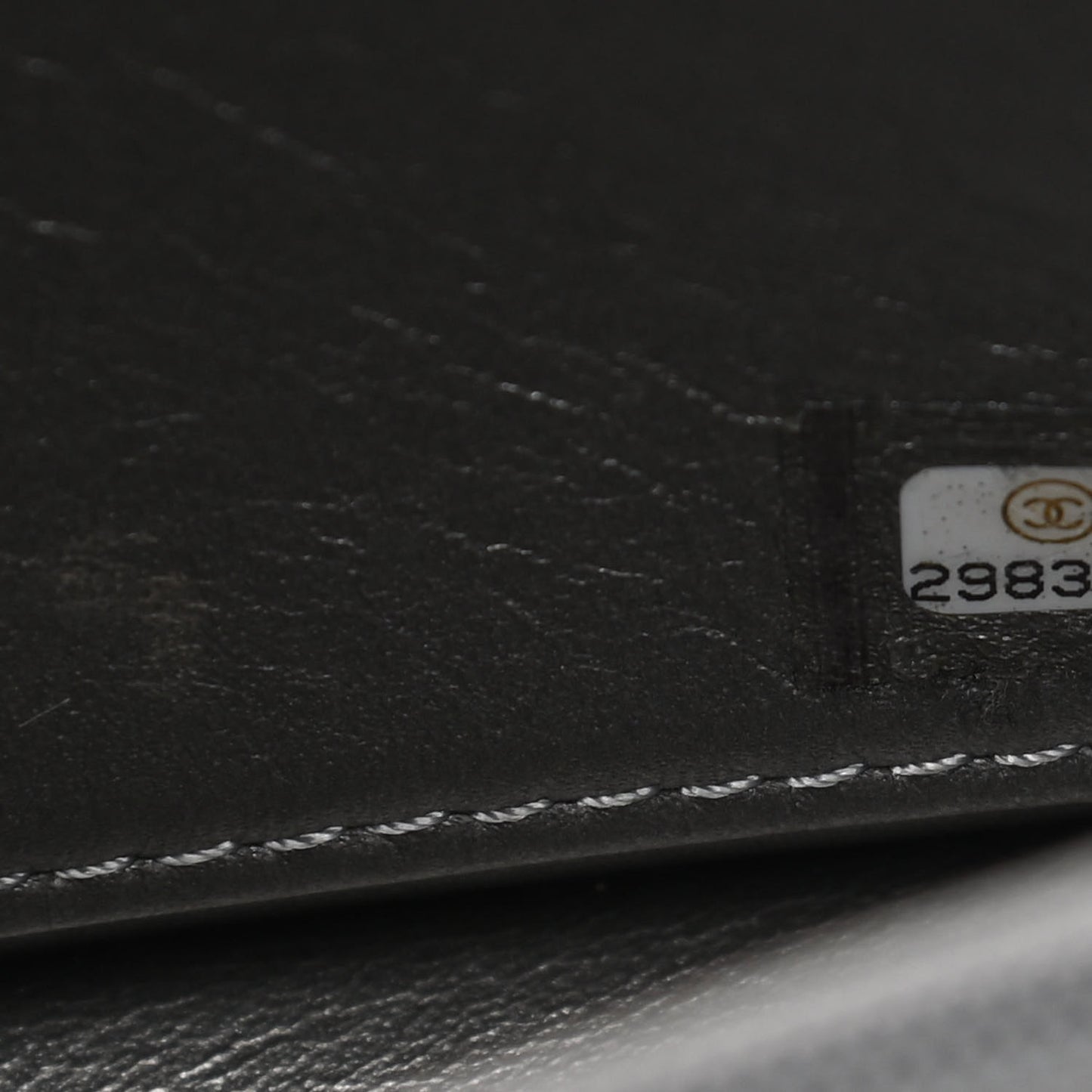 Goatskin Quilted Logo Small Chic Flap Black