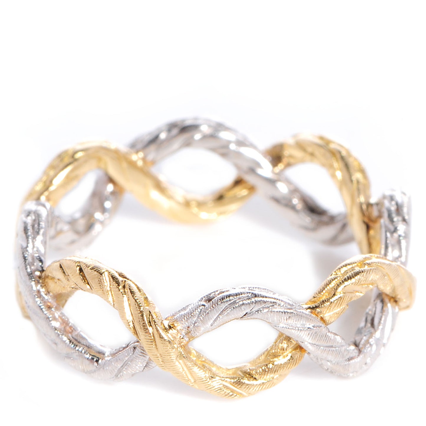 BUCCELLATI 18K Yellow and White Gold Ring Eternity 7