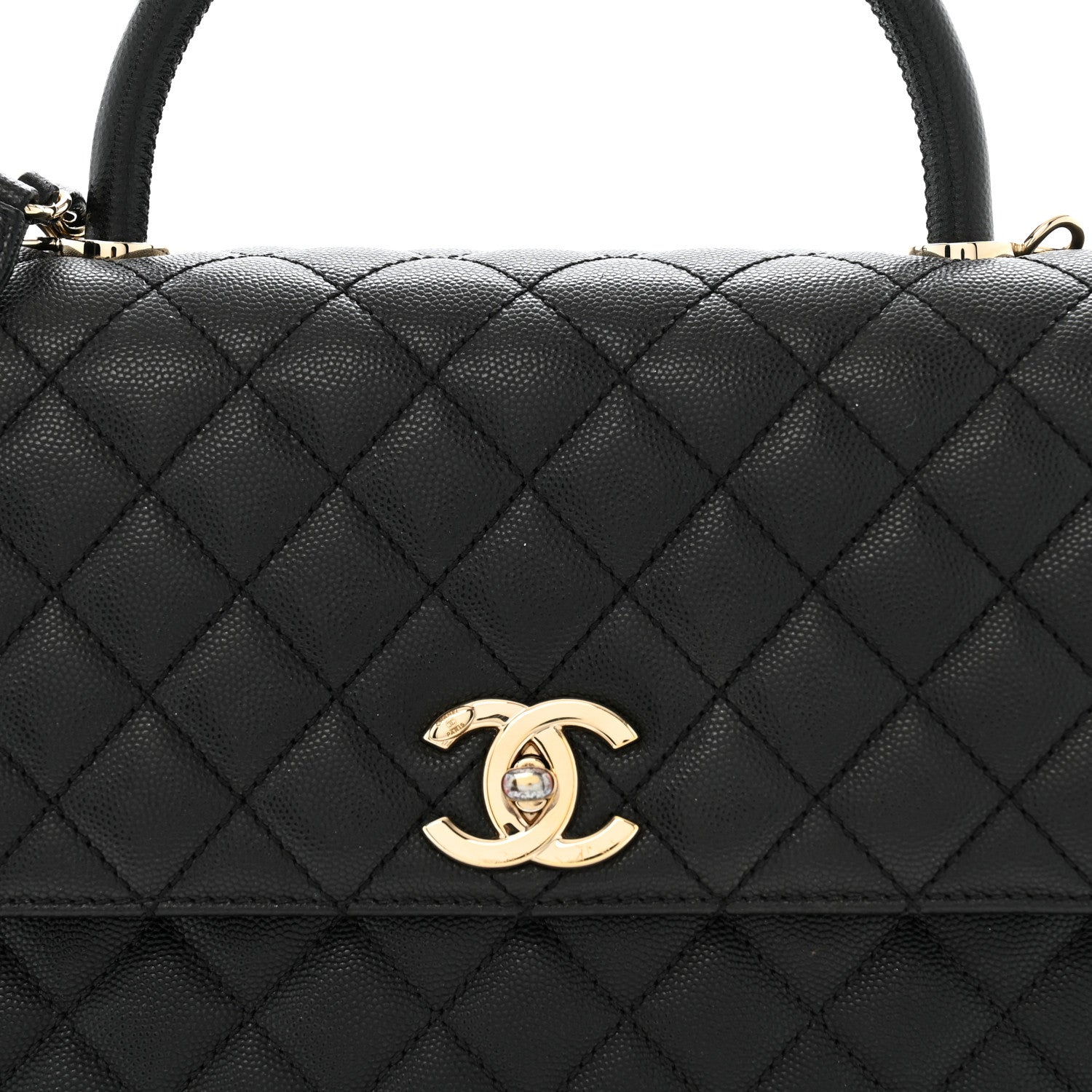 Chanel Caviar Quilted Medium Coco Handle Flap Black 9 of 14