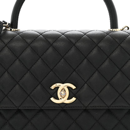 Chanel Caviar Quilted Medium Coco Handle Flap Black 9 of 14
