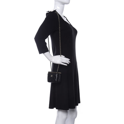 Chanel Lambskin Quilted My Chanel Lady Vanity Case With Chain Black 2 of 11