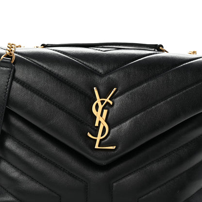 Saint Laurent Calfskin Y Quilted Monogram Small Loulou Chain Satchel Black 8 of 10