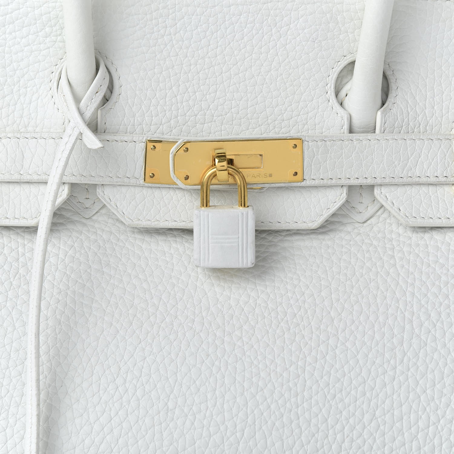 Hermes Taurillon Clemence Birkin 30 White 10 of 10
