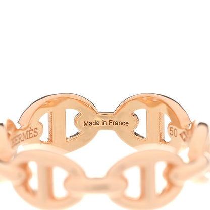 Hermes 18K Rose Gold PM Chaine d'Ancre Enchainee Ring 50 5.25 8 of 9