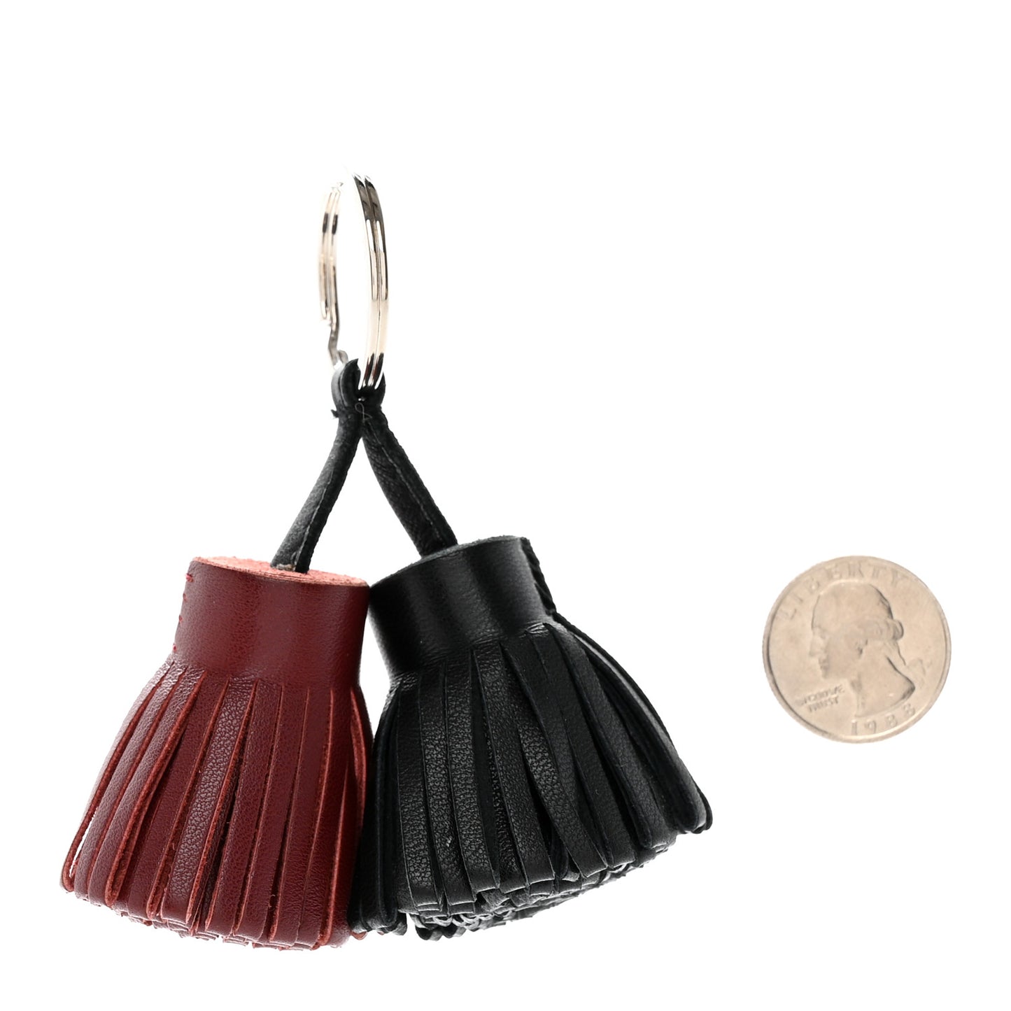 Lambskin Carmen Uno-Dos Key Holder Black Rouge H