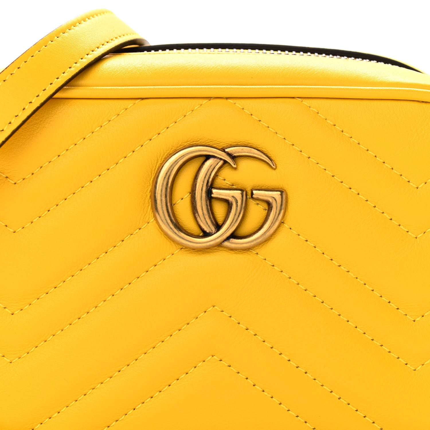 Gucci Calfskin Matelasse Mini GG Marmont Chain Shoulder Bag Stone Topaz 8 of 10