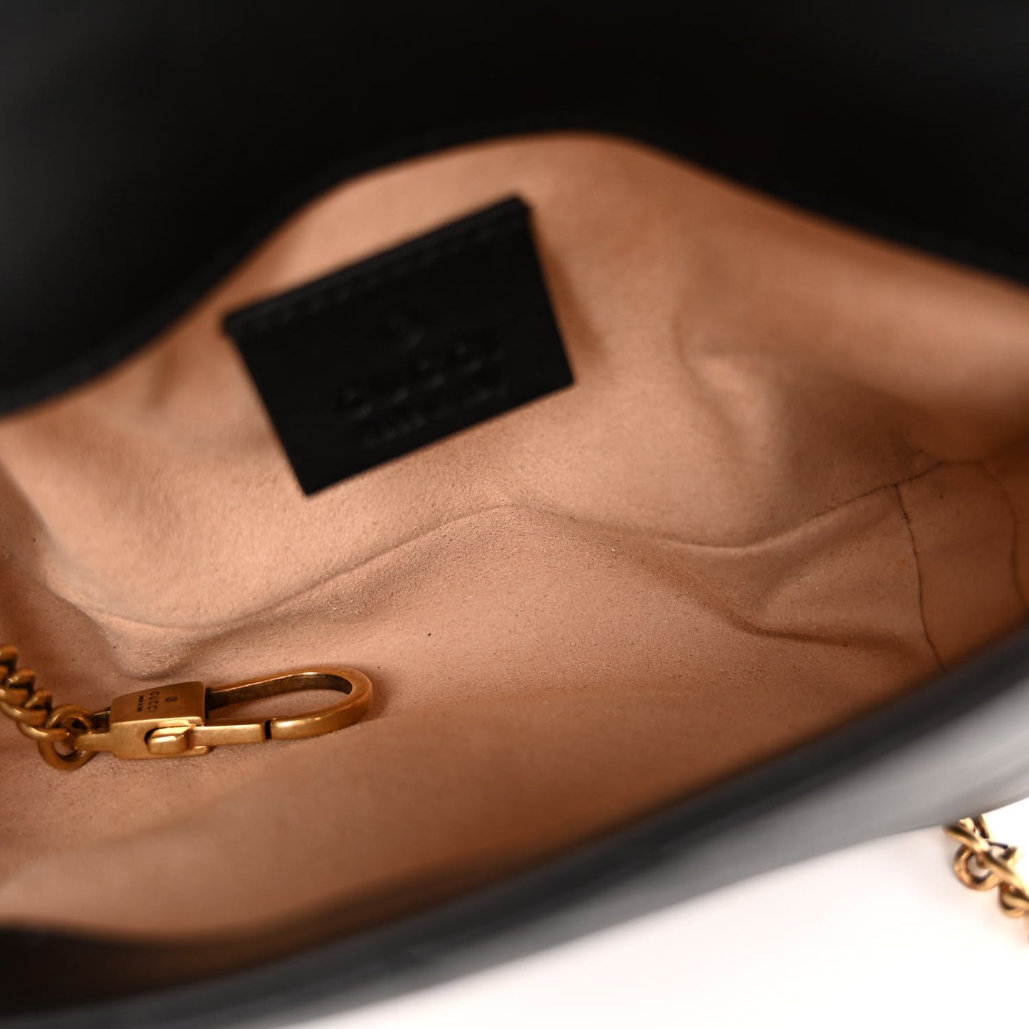 Calfskin Matelasse Super Mini GG Marmont Shoulder Bag Black