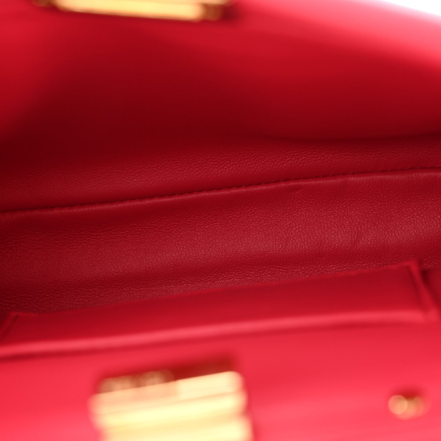 Nappa Stacked Bar Mini Peekaboo Iconic Satchel Lampone