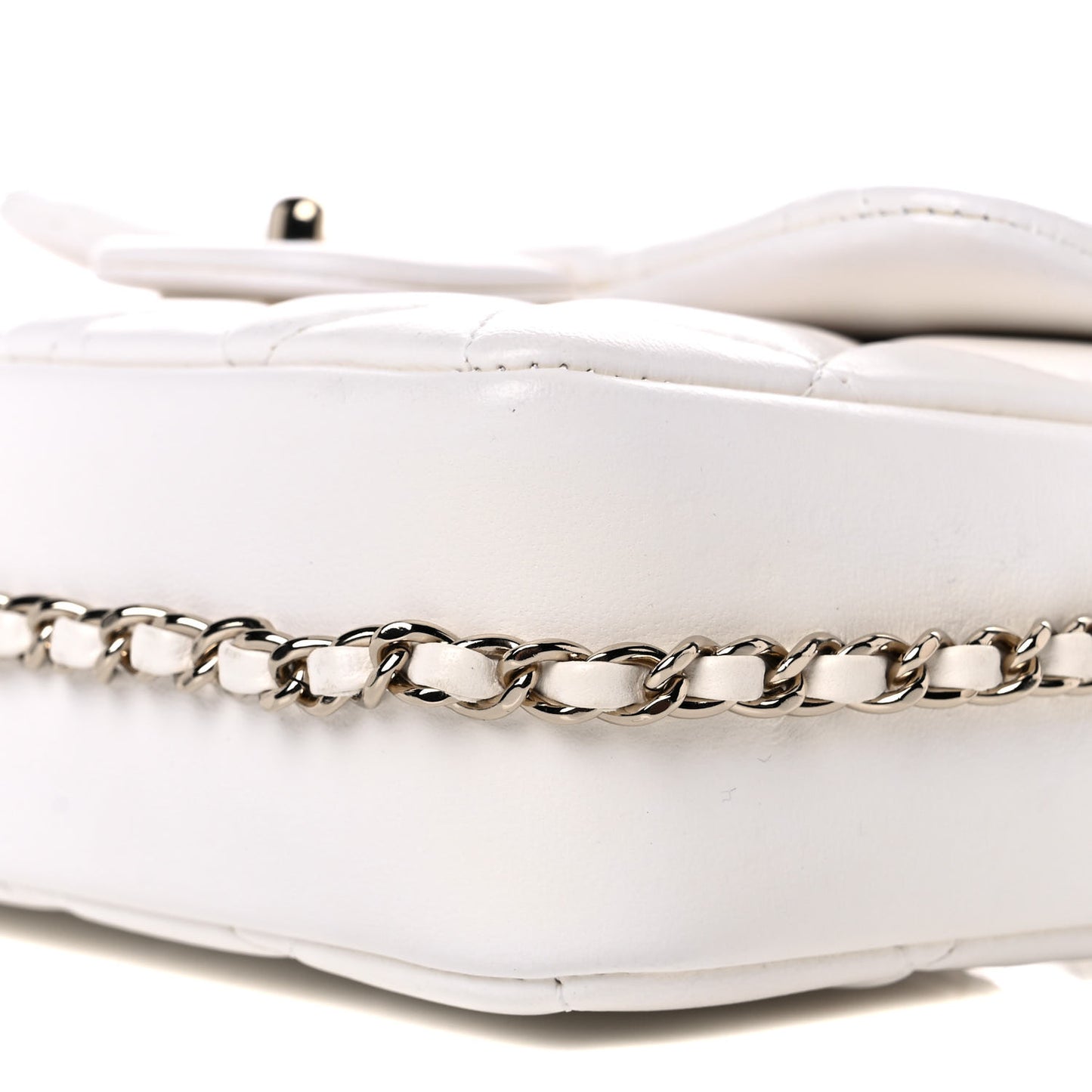 Lambskin Quilted Small My Precious Flap White