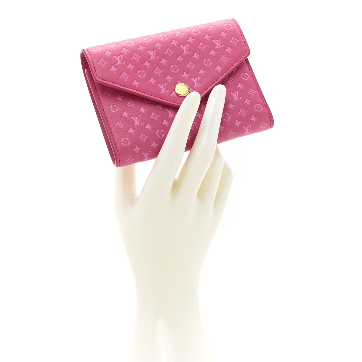Calfskin Nanogram Embossed Victorine Wallet Rose
