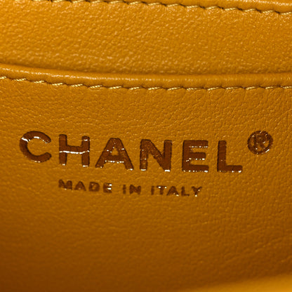 Chanel Lambskin Quilted Mini Top Handle Rectangular Flap Yellow 6 of 10