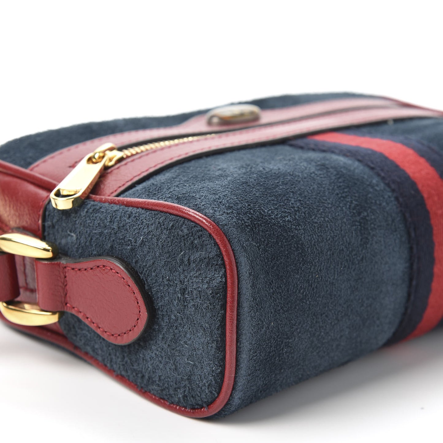 Suede Calfskin Web Mini Ophidia Shoulder Bag New Blue Romantic Cherry