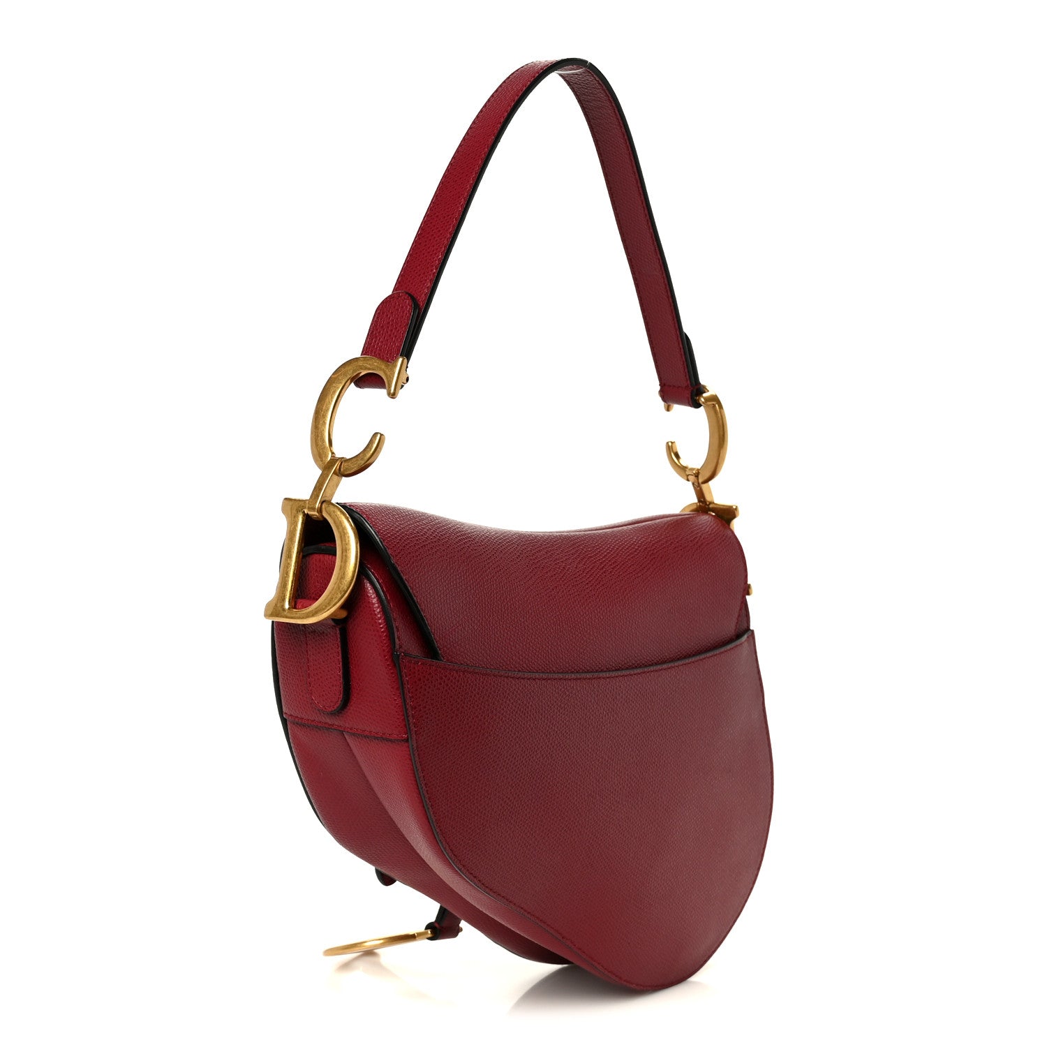 Christian Dior Grained Calfskin Saddle Bag Red 3 of 10