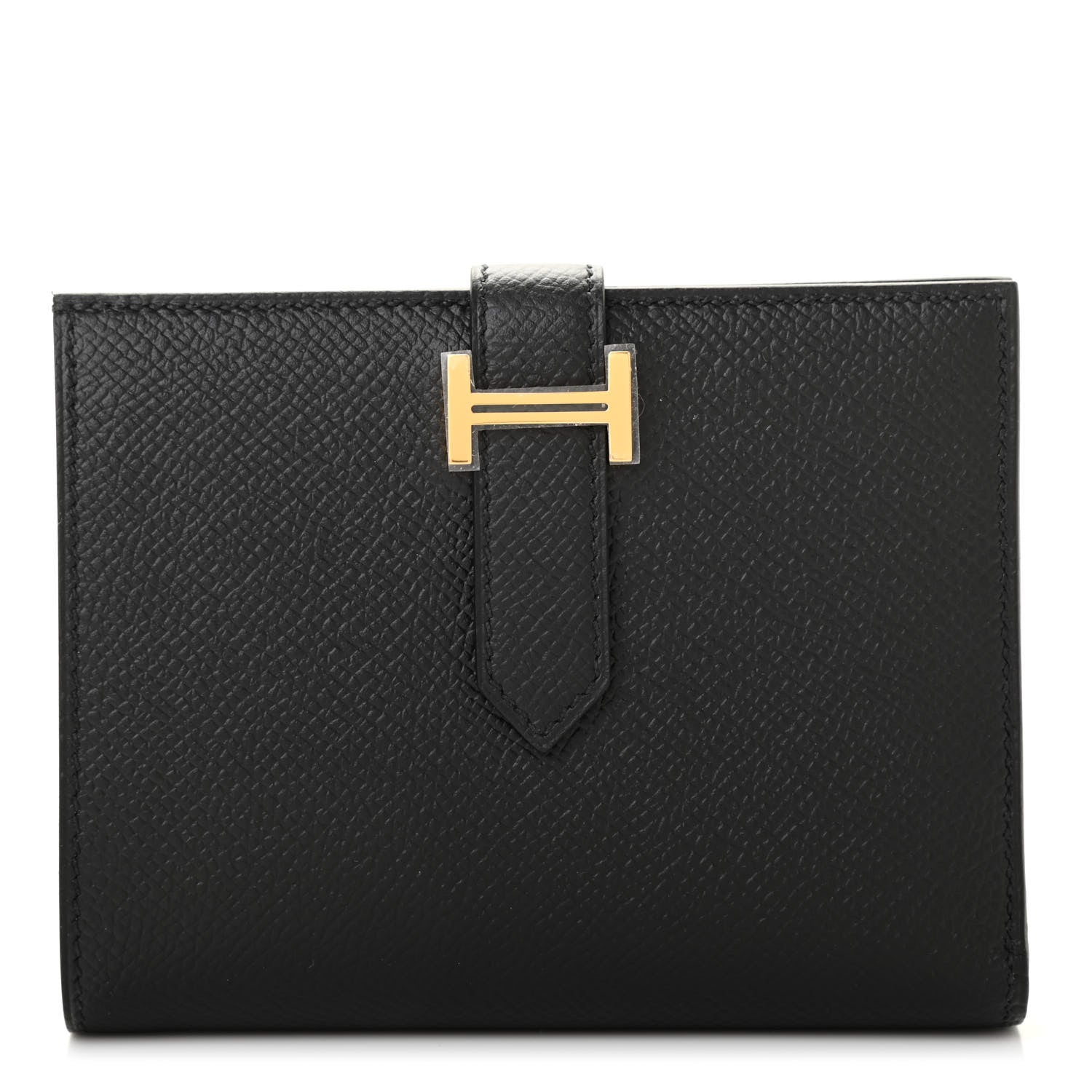 Hermes Epsom Bearn Compact Wallet Black 1 of 7