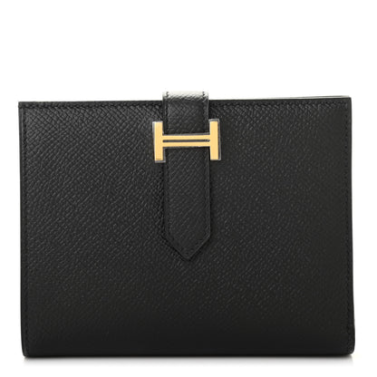 Hermes Epsom Bearn Compact Wallet Black 1 of 7