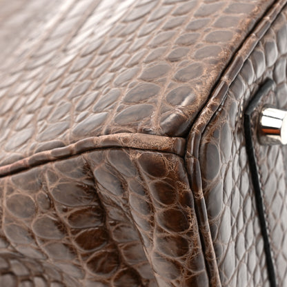 Hermes Matte Porosus Crocodile Birkin 35 Chocolate 13 of 14