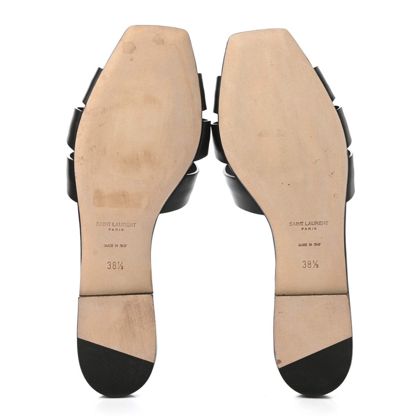 Calfskin Nu Pied 05 Slide Sandals 38.5 Black