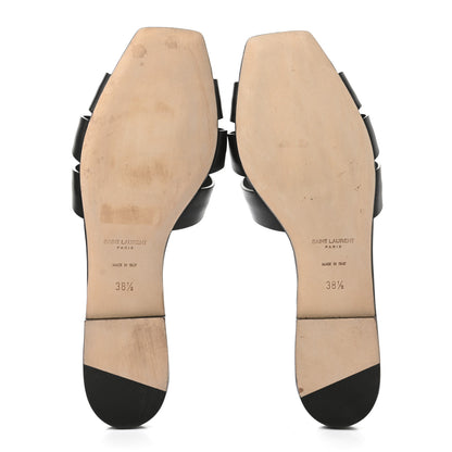 Saint Laurent Calfskin Nu Pied 05 Slide Sandals 38.5 Black 5 of 9