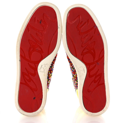 Christian Louboutin Patent Suede Crystal Embellished Orlato Flat Sneakers 37 Multicolor 6 of 8