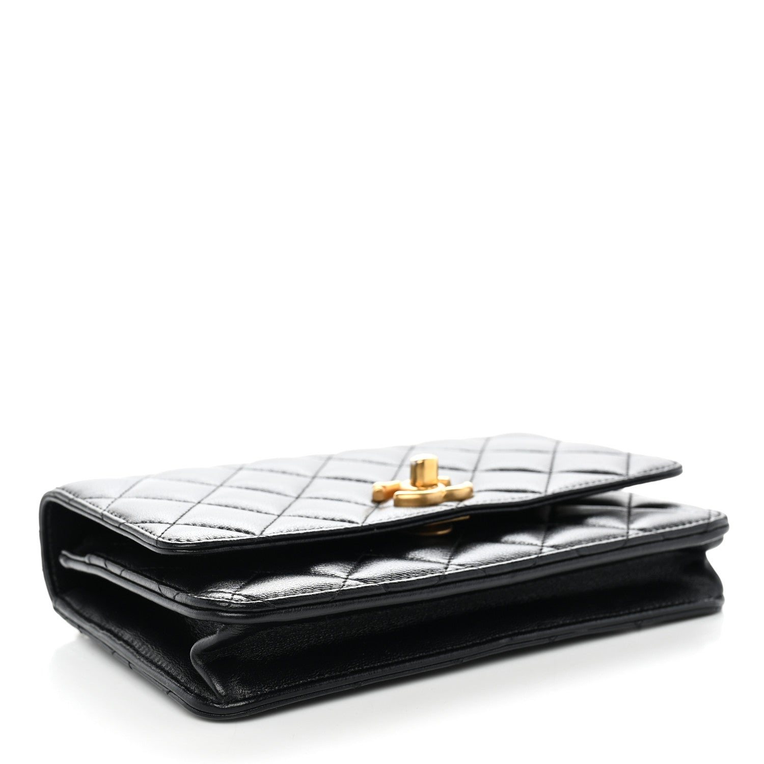 Chanel Lambskin Quilted Sweetheart Wallet On Chain WOC Black 4 of 14