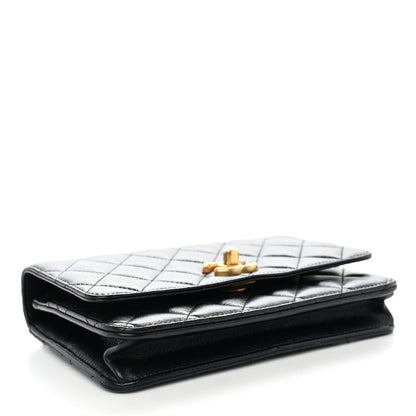 Chanel Lambskin Quilted Sweetheart Wallet On Chain WOC Black 4 of 14