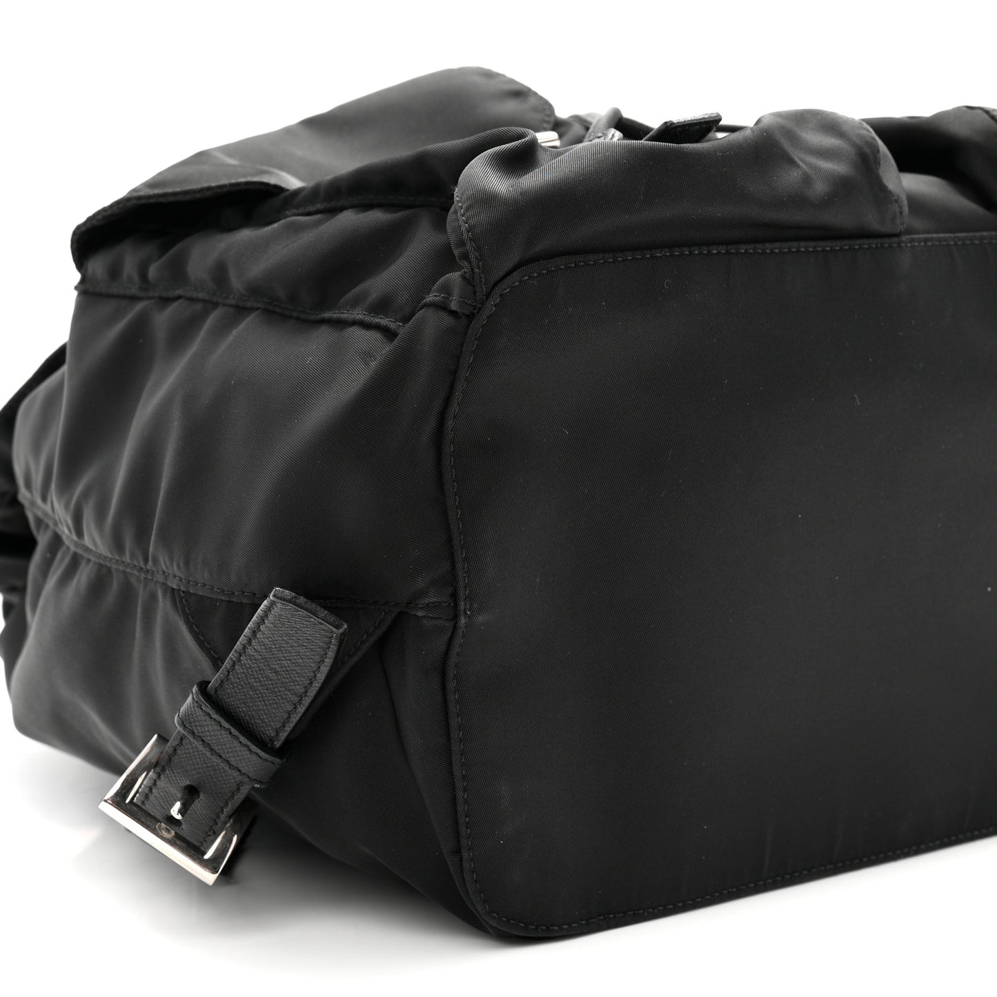 Re-Nylon Vela Saffiano Medium Backpack  Black