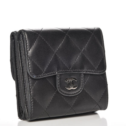 Chanel Lambskin Quilted Double Sided Wallet Black 3 of 10