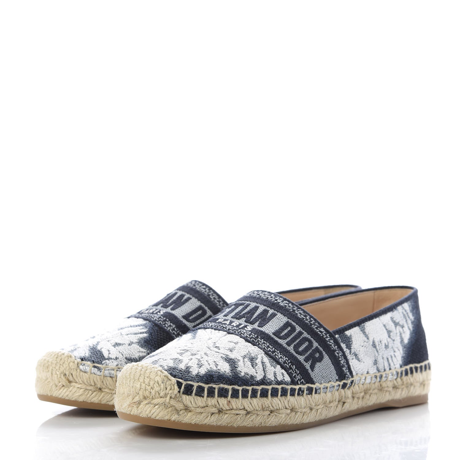 Christian Dior Canvas Tie and Dior Embroidered Granville 15mm Espadrilles 37 Denim 3 of 10