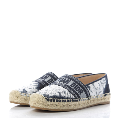 Christian Dior Canvas Tie and Dior Embroidered Granville 15mm Espadrilles 37 Denim 3 of 10