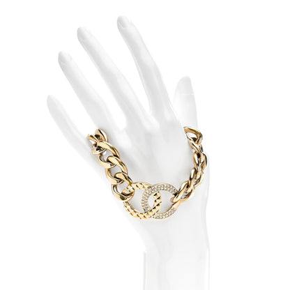 Chanel Baguette Crystal Quilted CC Chain Bracelet Gold 2 of 5
