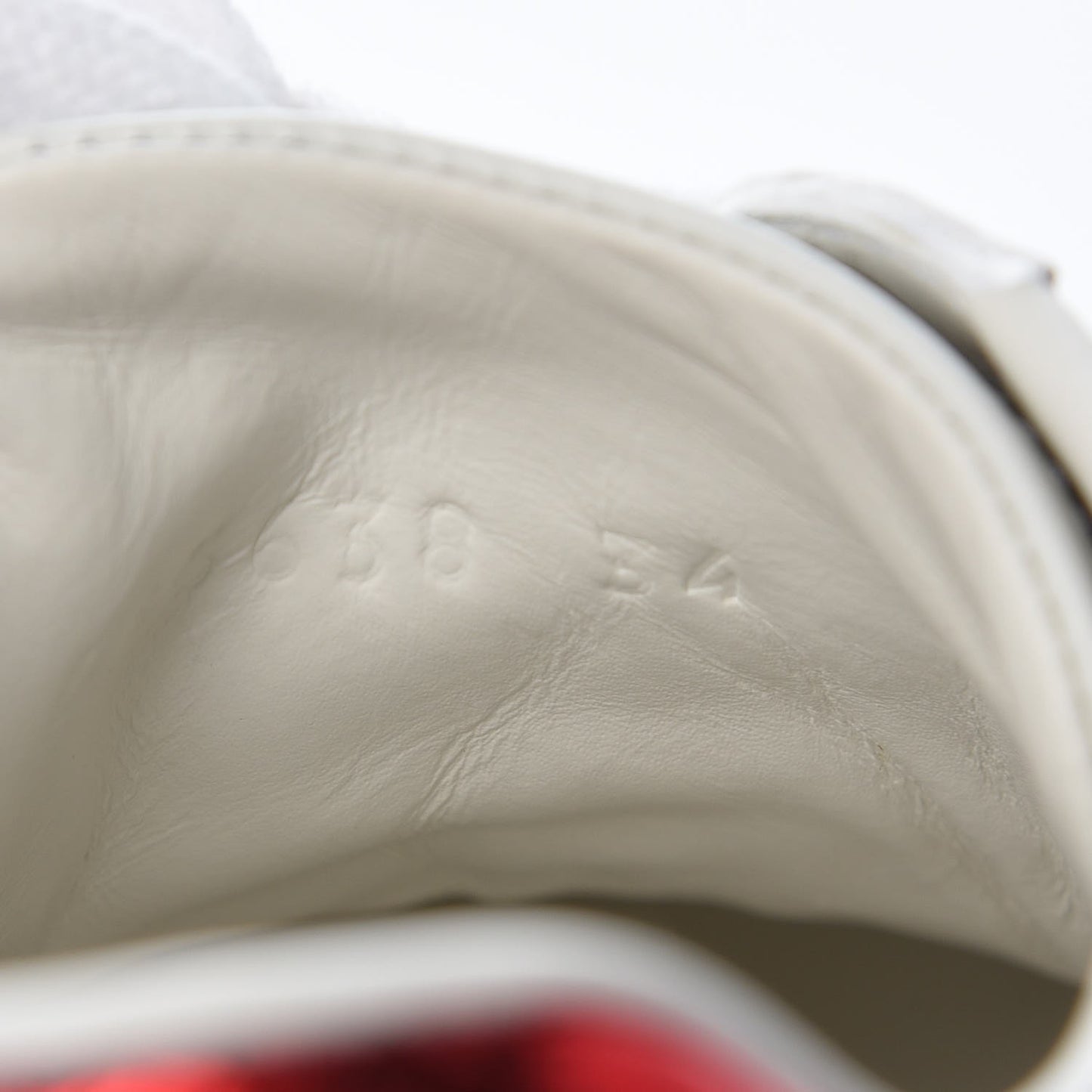 Calfskin Ayers Web Heart Embroidered Ace Sneakers 34 White