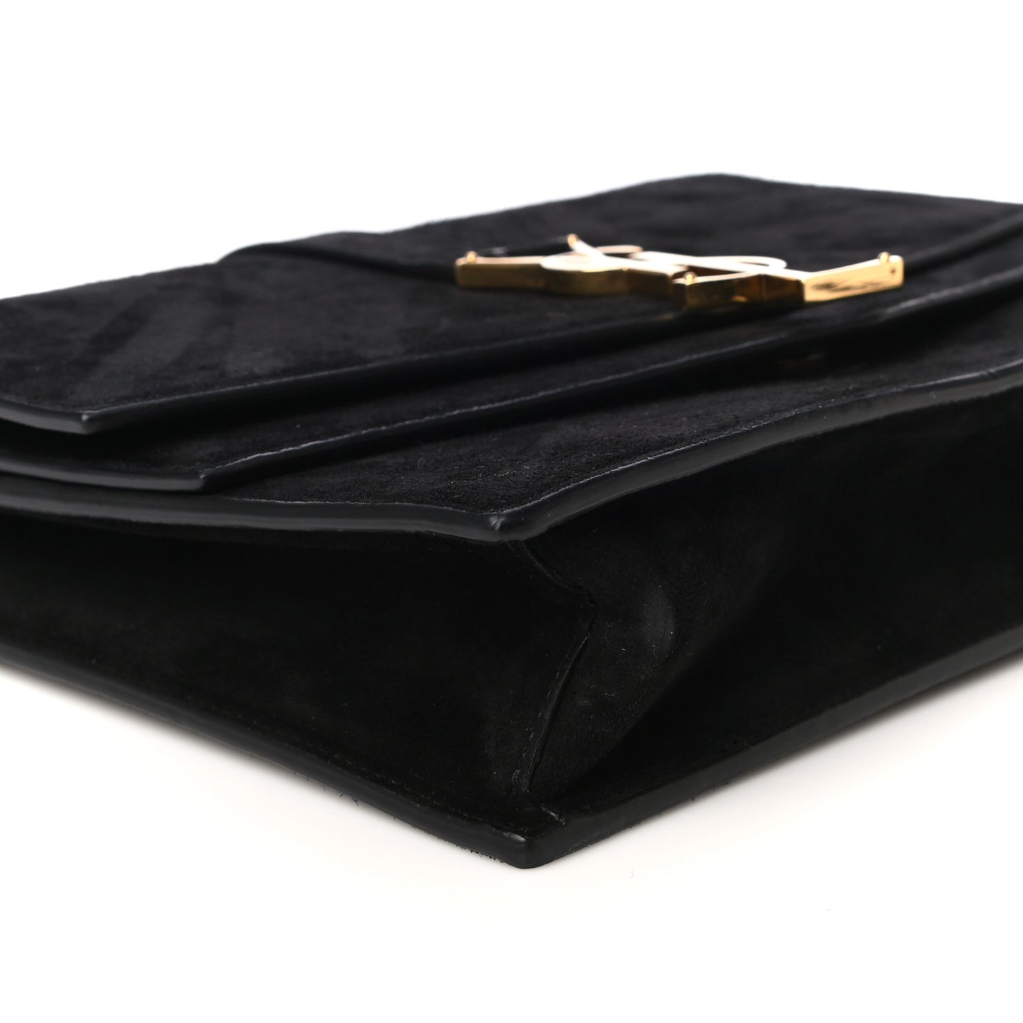 Suede Sulpice Monogram Medium Shoulder Bag Black