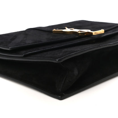 Saint Laurent Suede Sulpice Monogram Medium Shoulder Bag Black 9 of 16