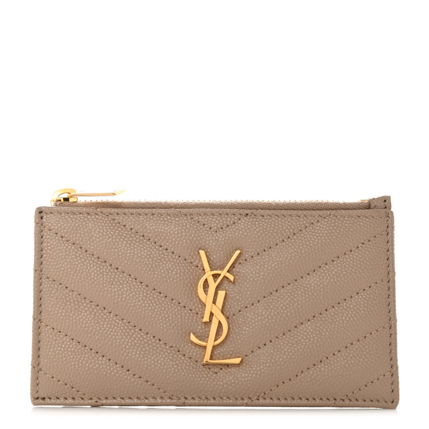Monogram Grain de Poudre 5 Fragments Zip Pouch Card Holder Dark Latte