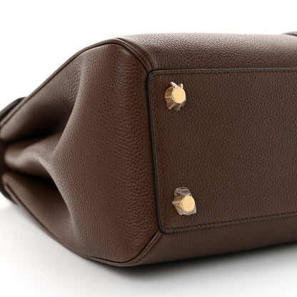 Celine Grained Calfskin Medium 16 Top Handle Bag Brown 11 of 14