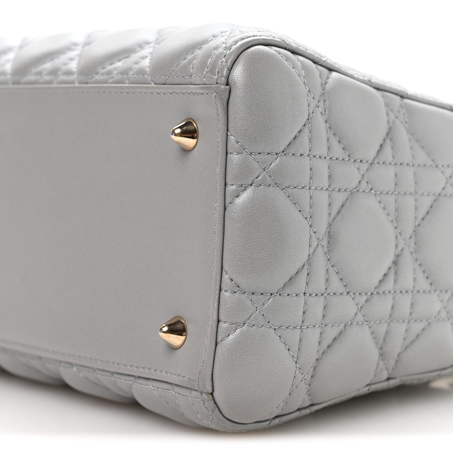 Christian Dior Pearly Lambskin Cannage Medium Lady Dior Grey 10 of 10