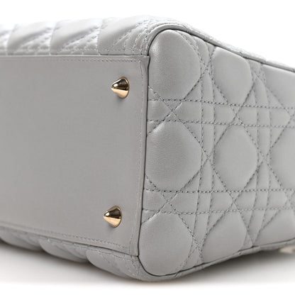 Christian Dior Pearly Lambskin Cannage Medium Lady Dior Grey 10 of 10