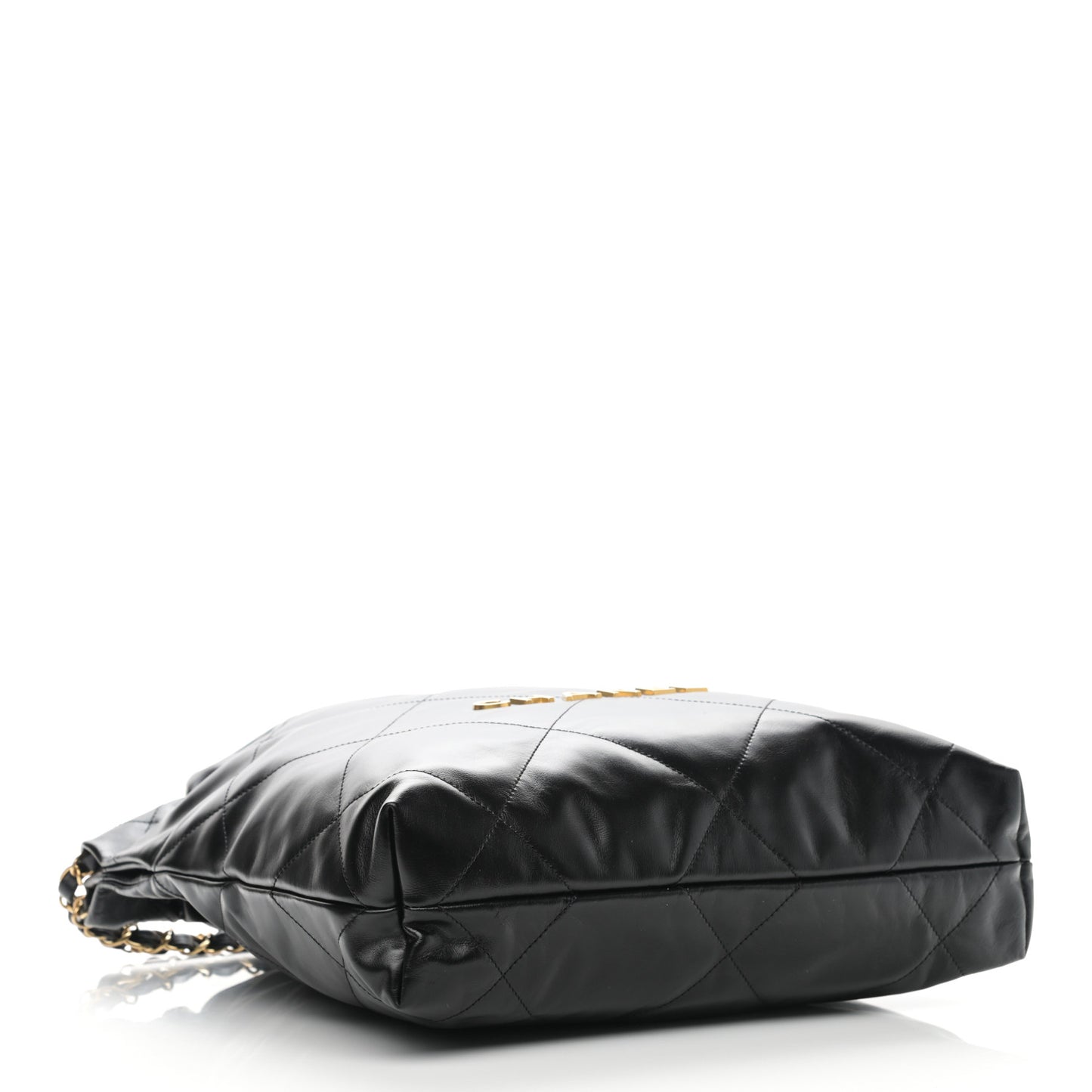 Shiny Calfskin Quilted Small Chanel 22 Black