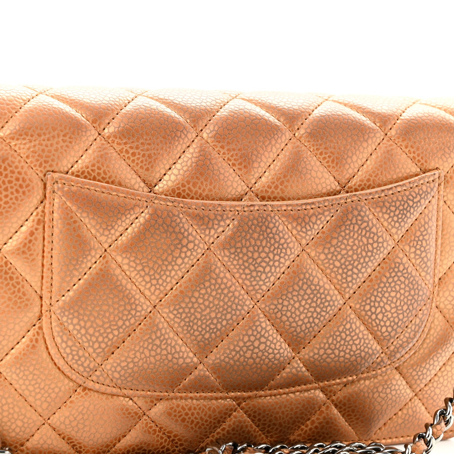 Chanel Metallic Caviar Quilted Wallet On Chain WOC Copper 12 of 12