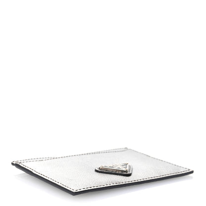 Prada Metallic Saffiano Metal Card Case Cromo 4 of 8