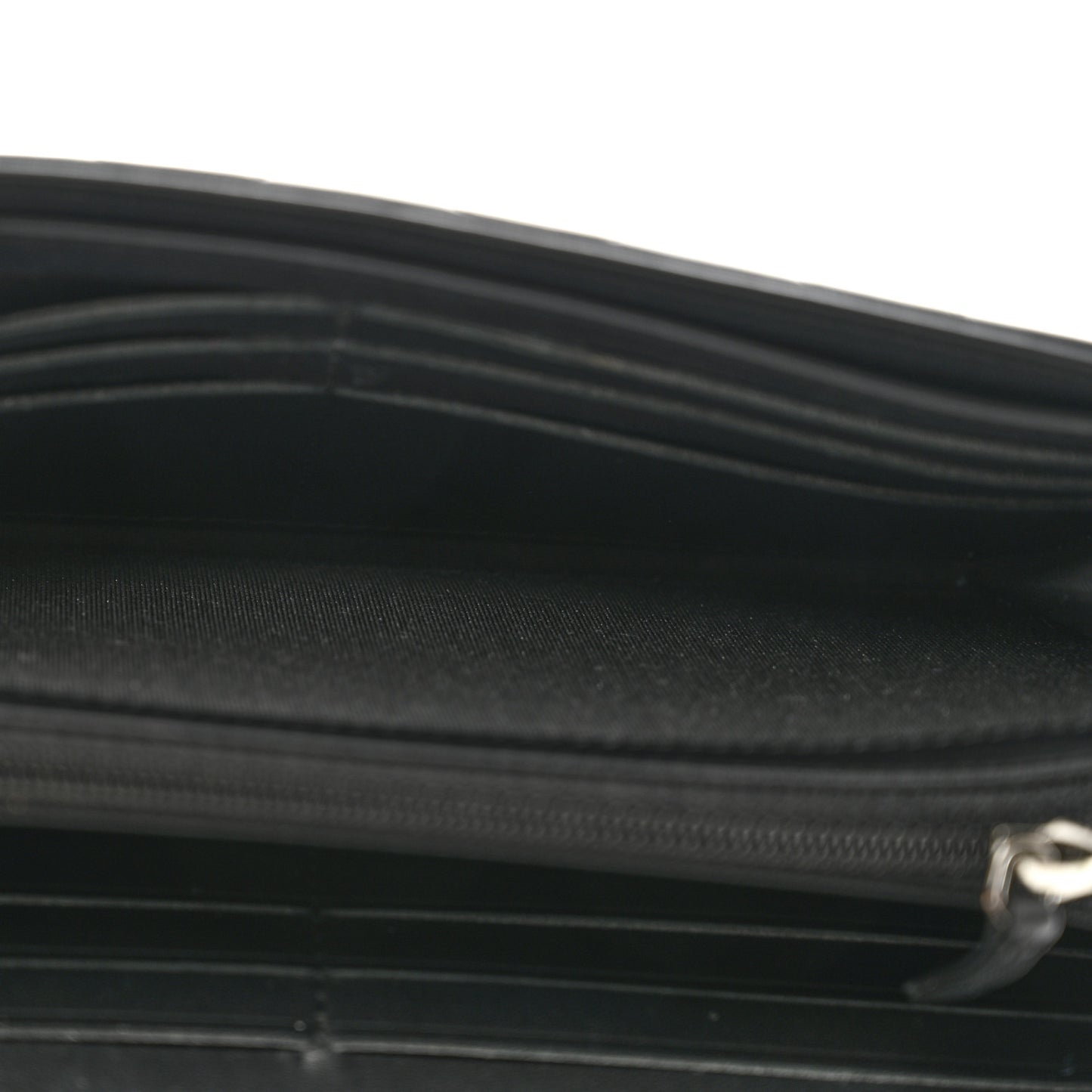 Patent Quilted Large Brilliant Flap Wallet Black
