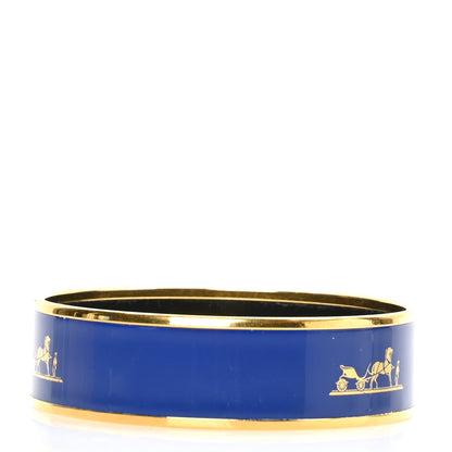 Hermes Enamel Printed Caleche Medium Bracelet 70 Bleu Royal 3 of 4