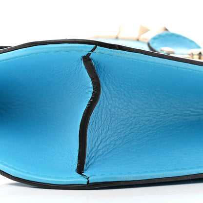 Valentino Garavani Vitello Medium Glam Lock Rockstud Flap Blue Fluo 9 of 17