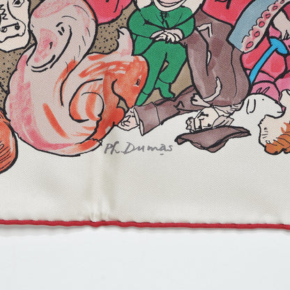 Hermes Silk Metamorphoses Par Paris Scarf 90 Rose Cendre Vert 5 of 8