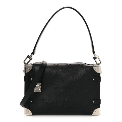 Louis Vuitton Calfskin Debossed Monogram Side Trunk Black 1 of 11